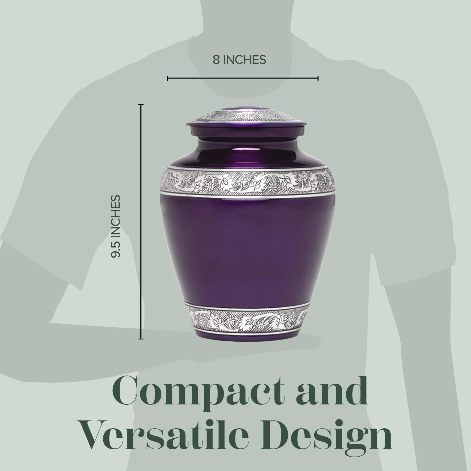 Eternal Harmony Cremation Urn for Human Ashes | Funeral Urn Carefully Handcrafted with Elegant Finishes to Honor and Remember Your Loved One | Adult Urn Large Size with Beautiful Velvet Bag
