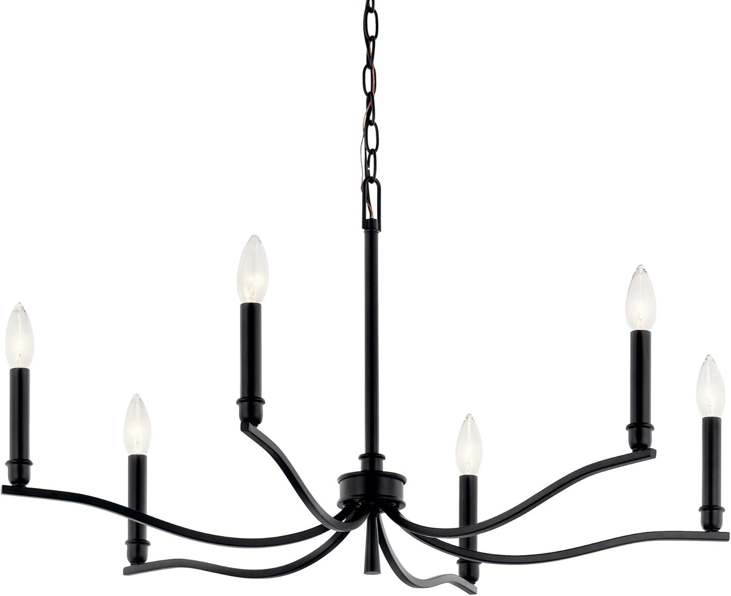 Kichler 52695 Malene 6 Light 32" Wide Taper Candle Style Chandelier - Black