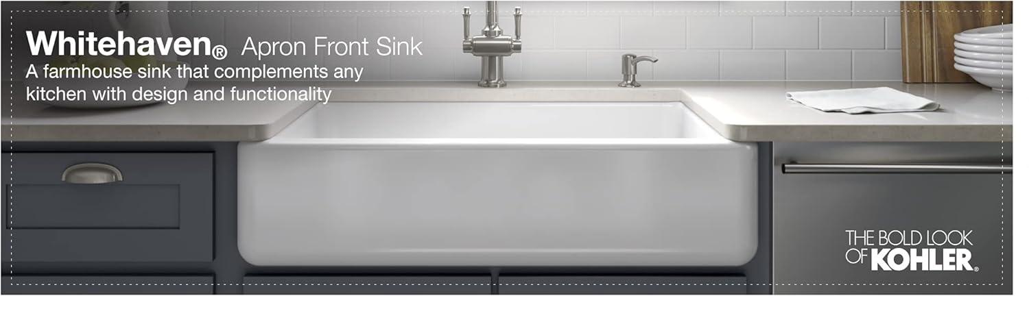 Whitehaven® Self-Trimming 32-1/2" L x 21-9/16" W x 9-5/8" Under-Mount Single-Bowl Sink with Short Apron