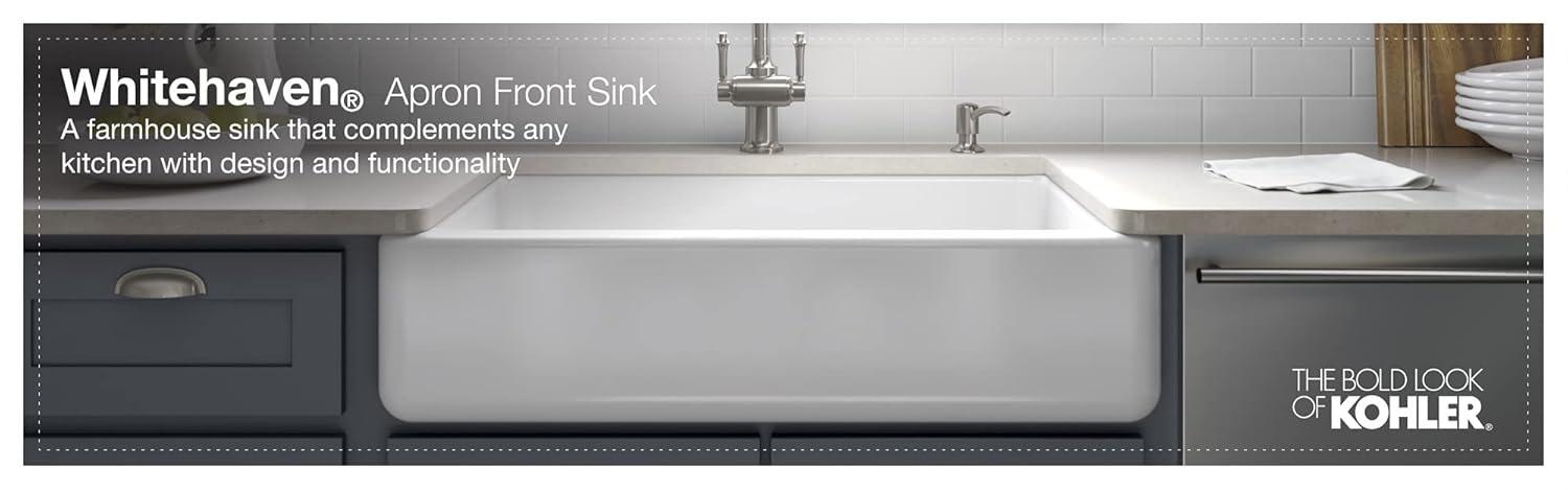 Whitehaven® Self-Trimming 32-1/2" L x 21-9/16" W x 9-5/8" Under-Mount Single-Bowl Sink with Short Apron