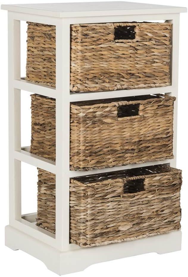 Halle Storage Side Table - AMH5738 - Vintage White - Safavieh Couture