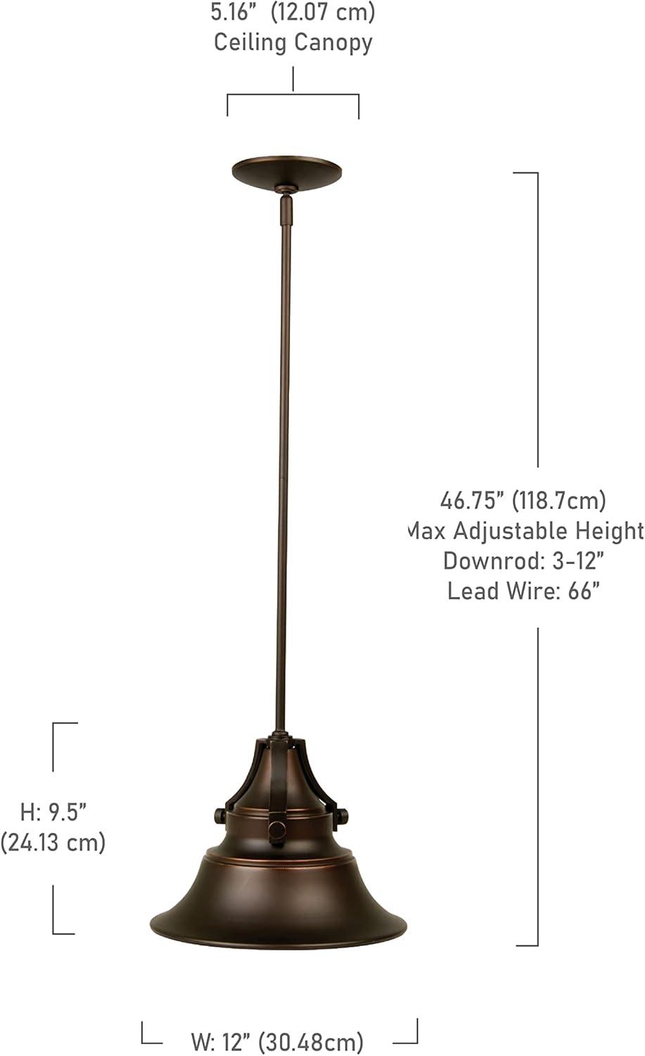 Oiled Bronze Gilded Industrial Indoor/Outdoor Pendant Light