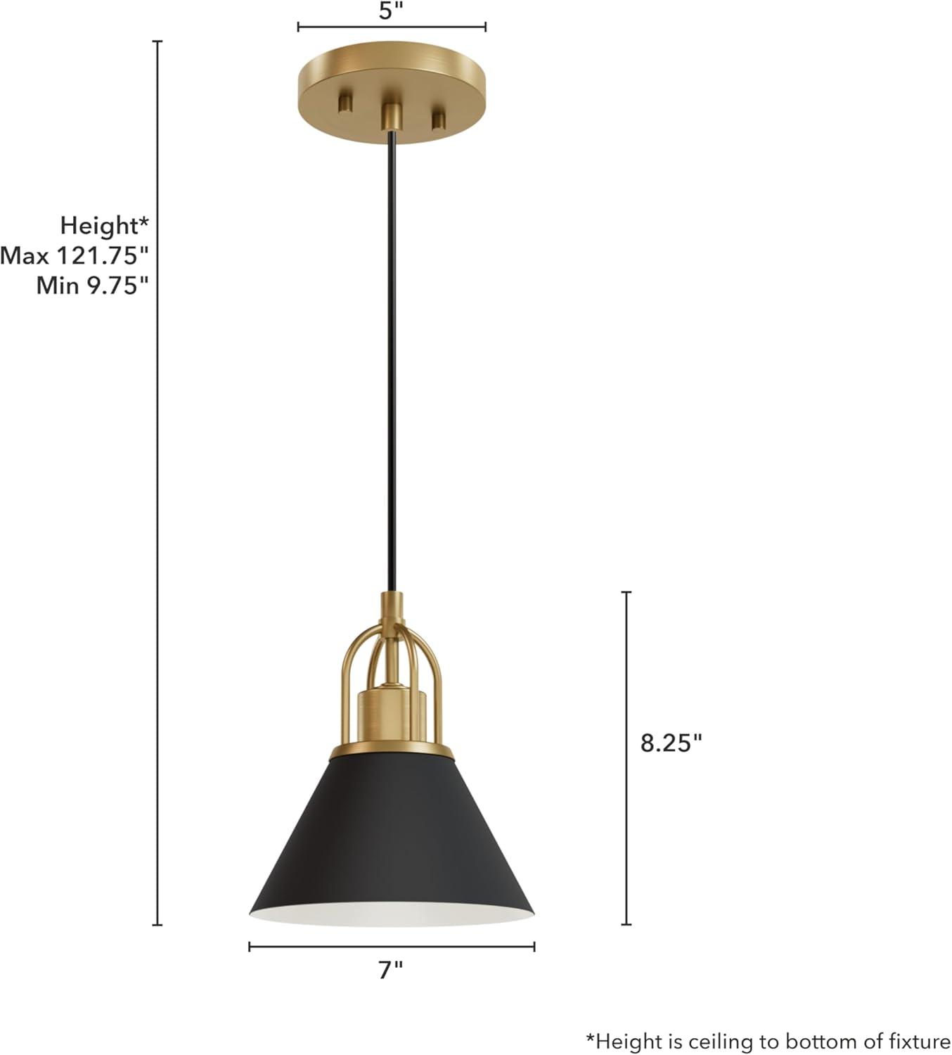 Jasmine Roth 1 - Light Flat Matte Black Cone Pendant