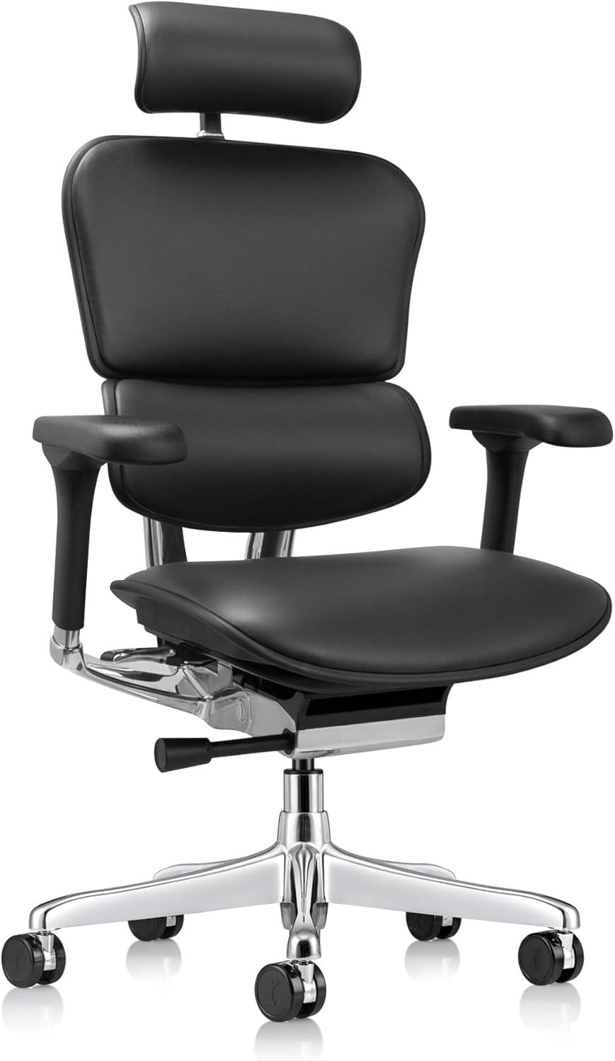 Eurotech Leather Task Chair Black (LE9ERG(N))