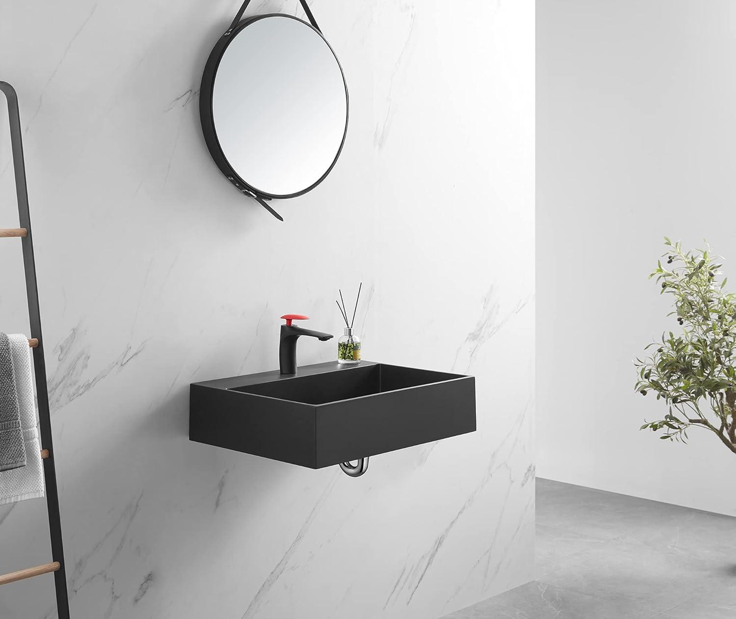 Serene Valley 18.9'' Solid Surface Square Bathroom Sink