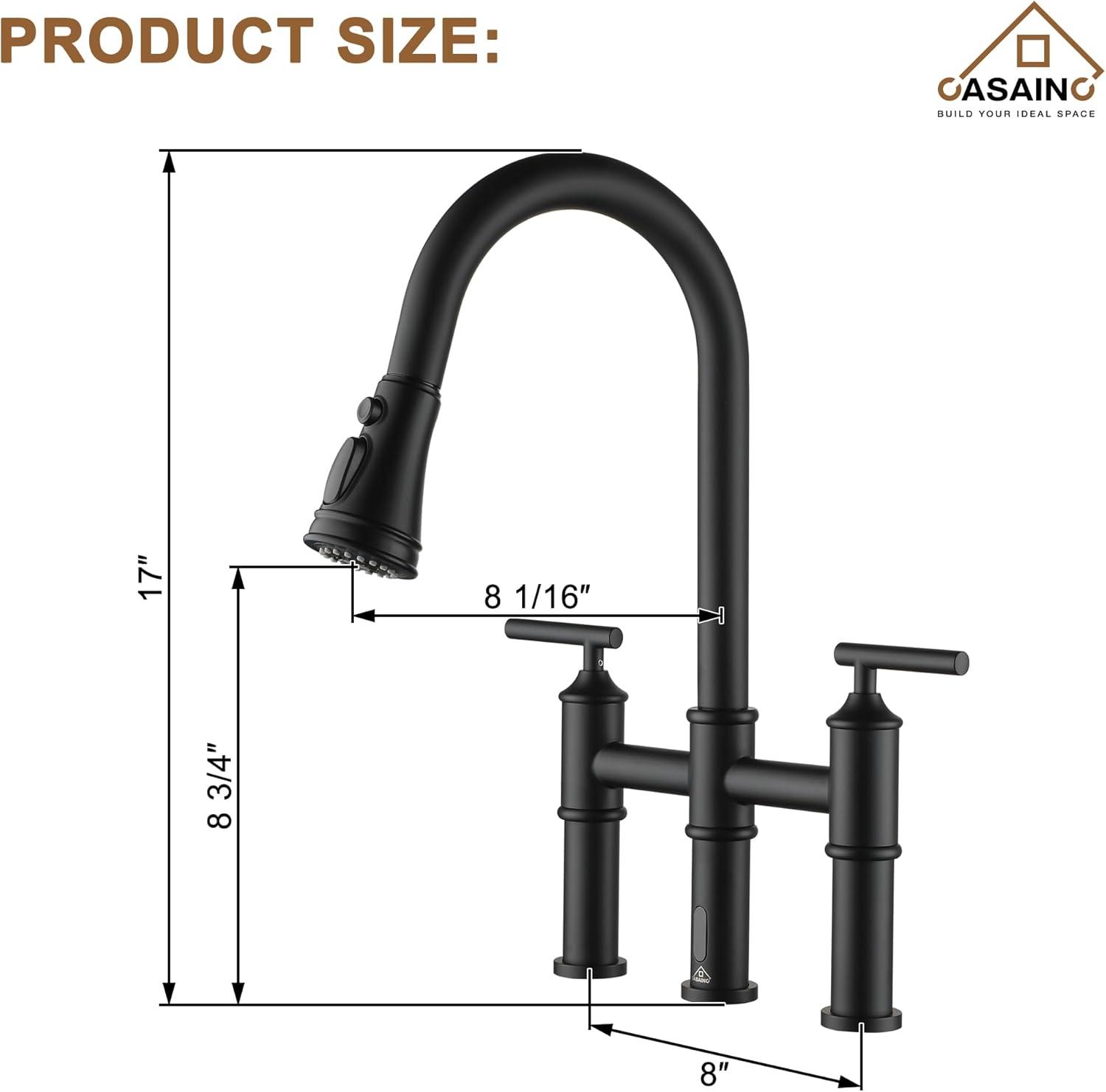 CASAINC 1.8 GPM Single-Handle Spring Pull-Down Kitchen Faucet Single Hole Faucet