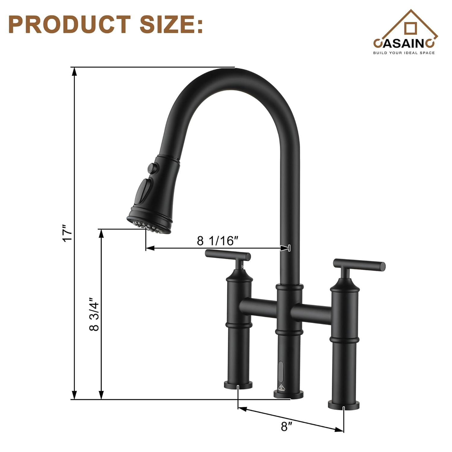CASAINC 1.8 GPM Single-Handle Spring Pull-Down Kitchen Faucet Single Hole Faucet