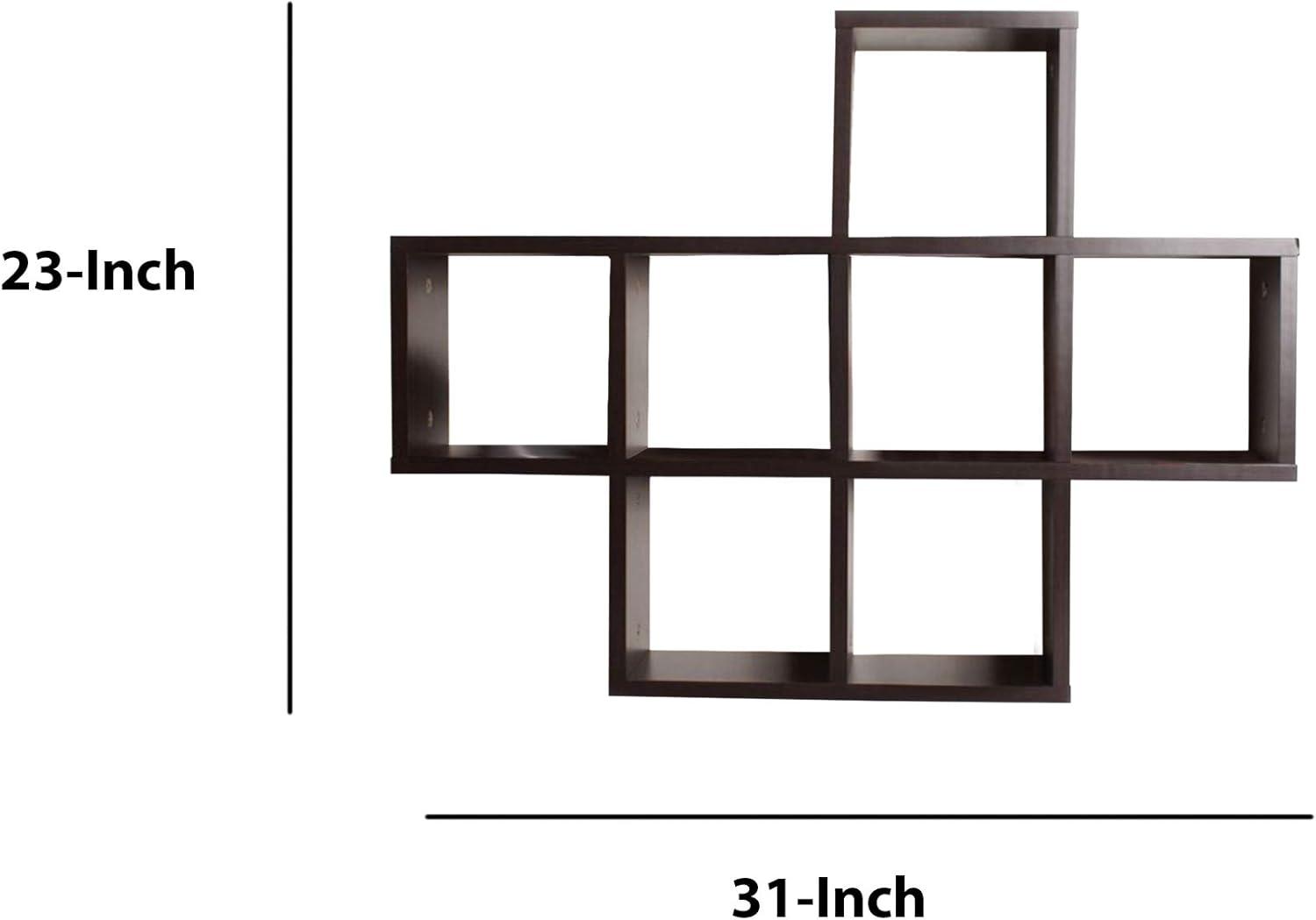 Danya B. Cubby Laminated Walnut Veneer Shelving Unit