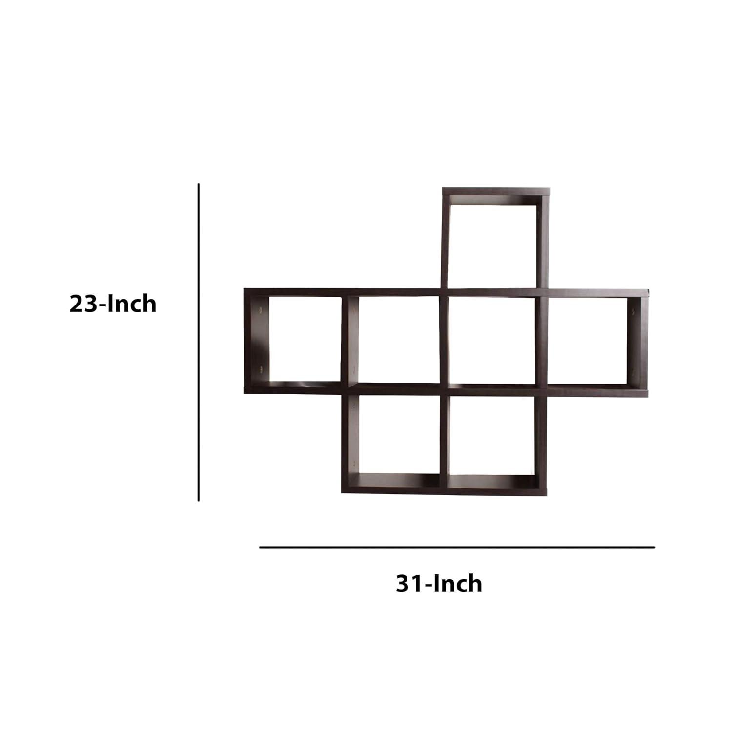 Danya B. Cubby Laminated Walnut Veneer Shelving Unit