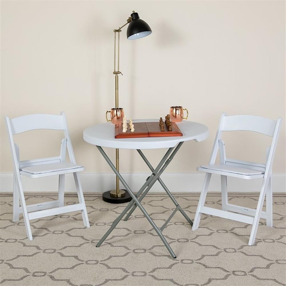 Inbox Zero Hercules Resin Folding Chair - 800LB Weight Capacity Event Chair (Set of 2)