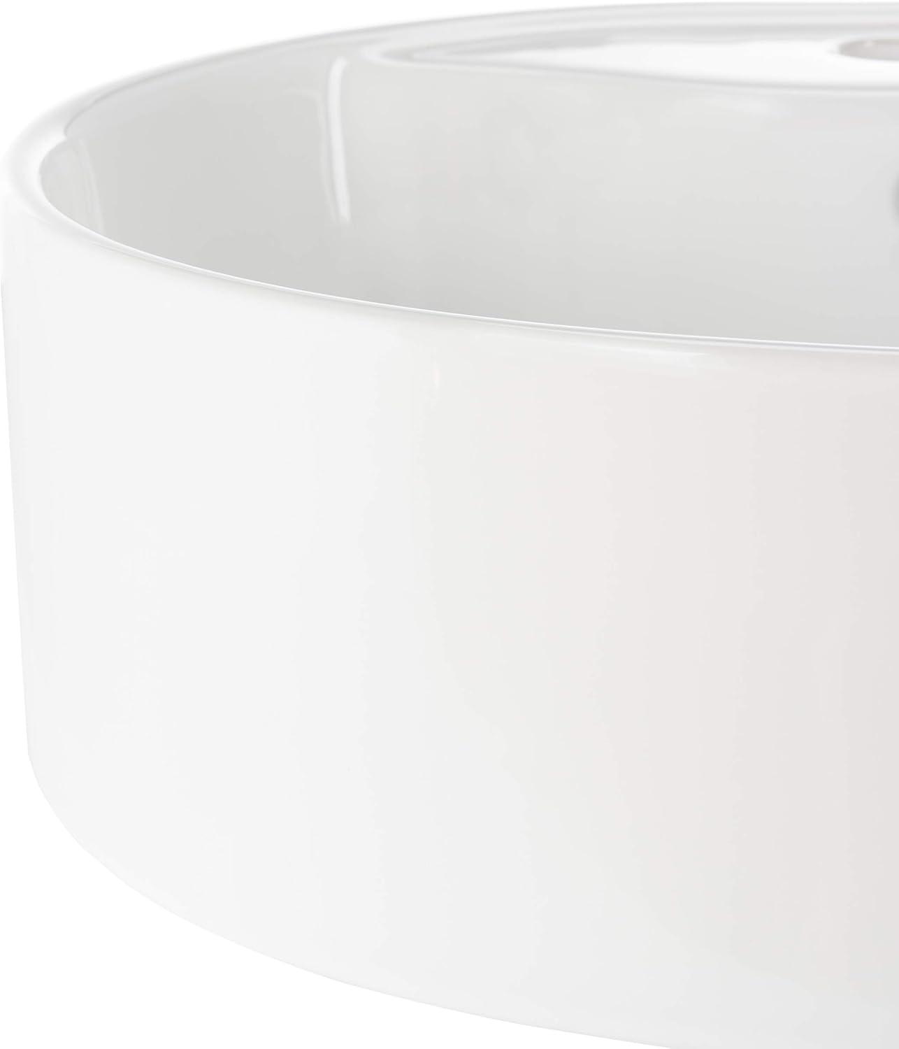 Safavieh Brook 16.7'' White Ceramic Circular Bathroom Sink with Overflow