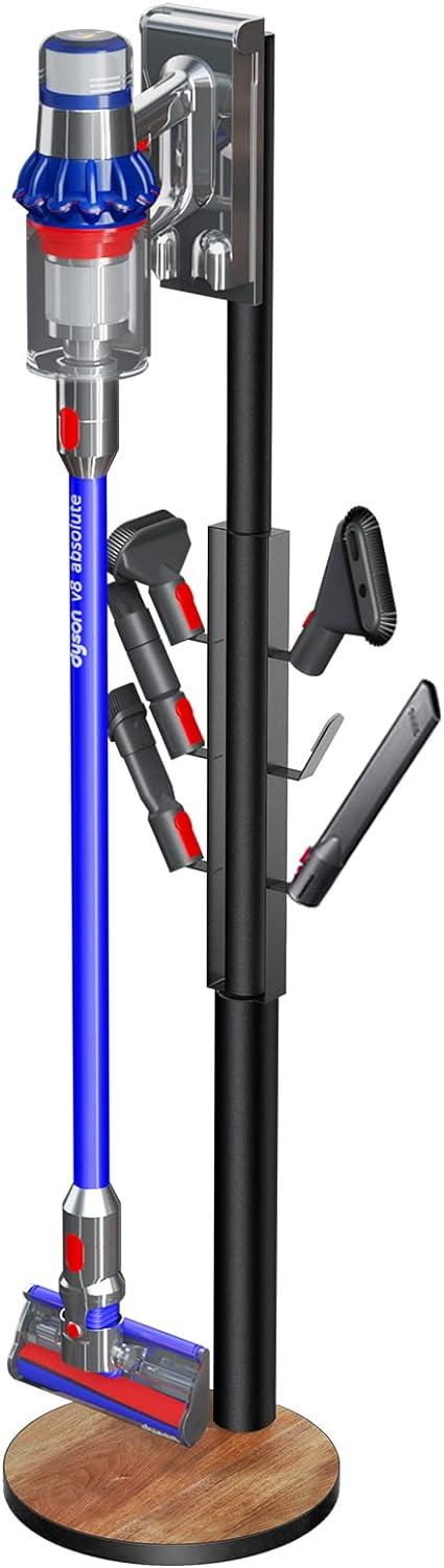Docking Station Holder Freestanding Vacuum Stand Rack Compatible with V15 Detect, V11 V10 V8 V7 V6 Cordless Vacuum Cleaners, Floor Docking Station Metal Organizer Bracket with 6 Hooks