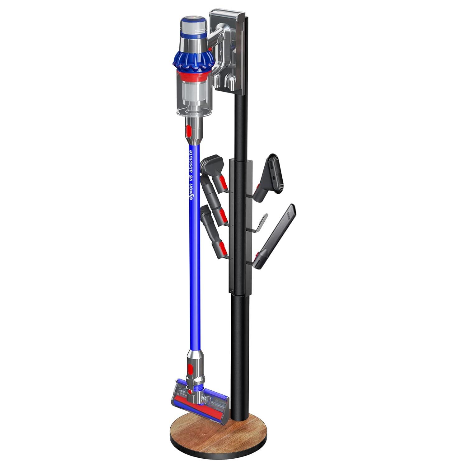 Docking Station Holder Freestanding Vacuum Stand Rack Compatible with V15 Detect, V11 V10 V8 V7 V6 Cordless Vacuum Cleaners, Floor Docking Station Metal Organizer Bracket with 6 Hooks