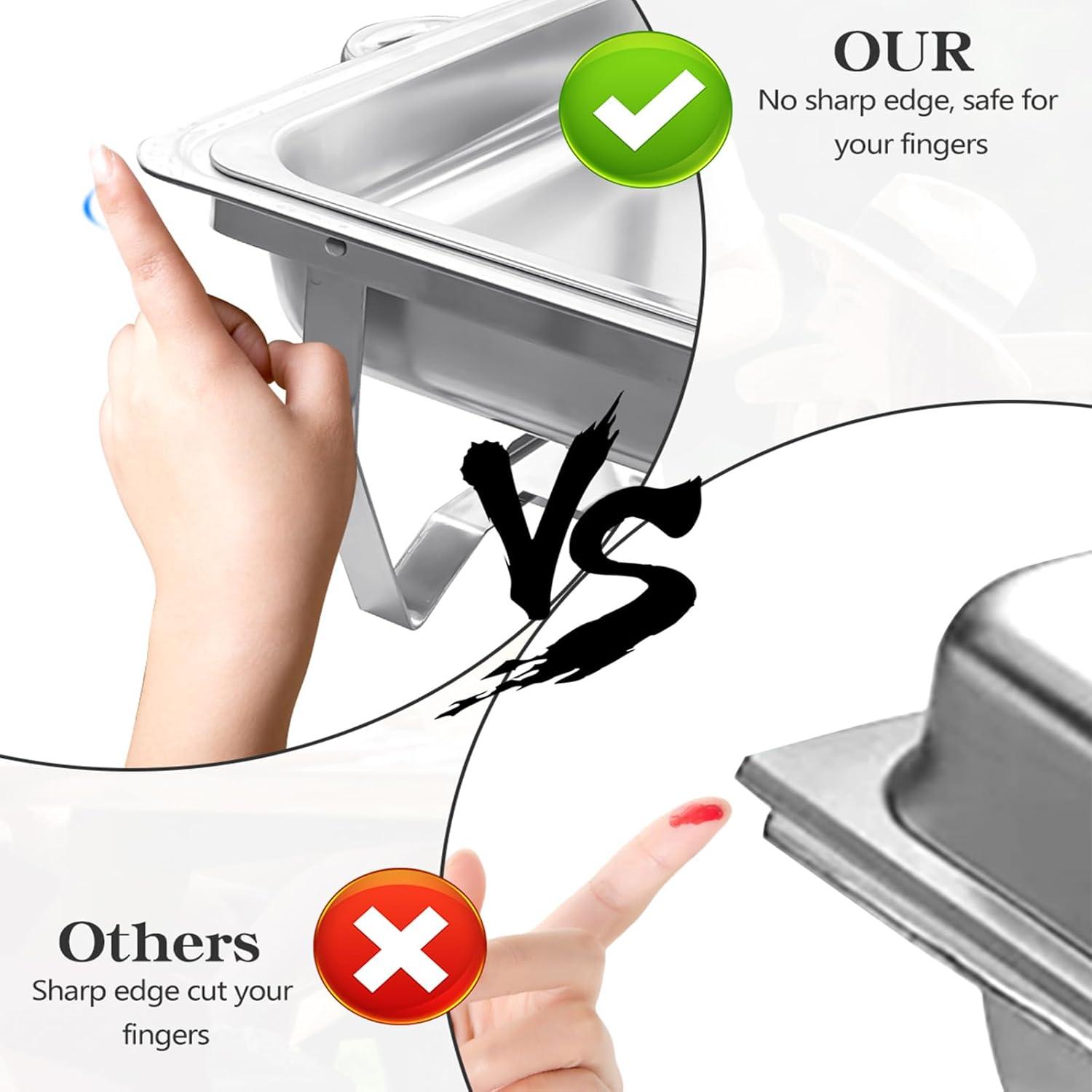 The Party Aisle™ Chafing Dishes For Buffet 4 Pack, 8 Qt Stainless Steel Chafers And Buffet Warmers Sets With Lid, Rectangle Serving Food Warmer Catering Supplies Buffet Display For Parties