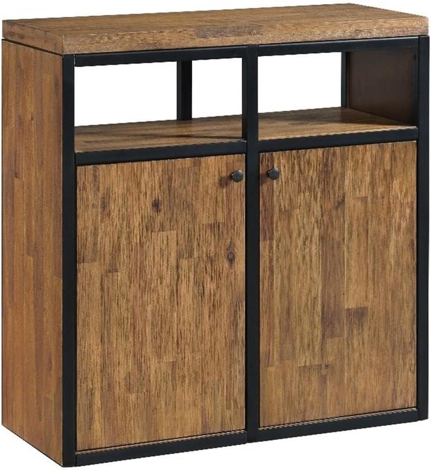 Alaterre Lloyd 31" Wide Rustic Industrial Metal Frame Shoe Storage Cabinet
