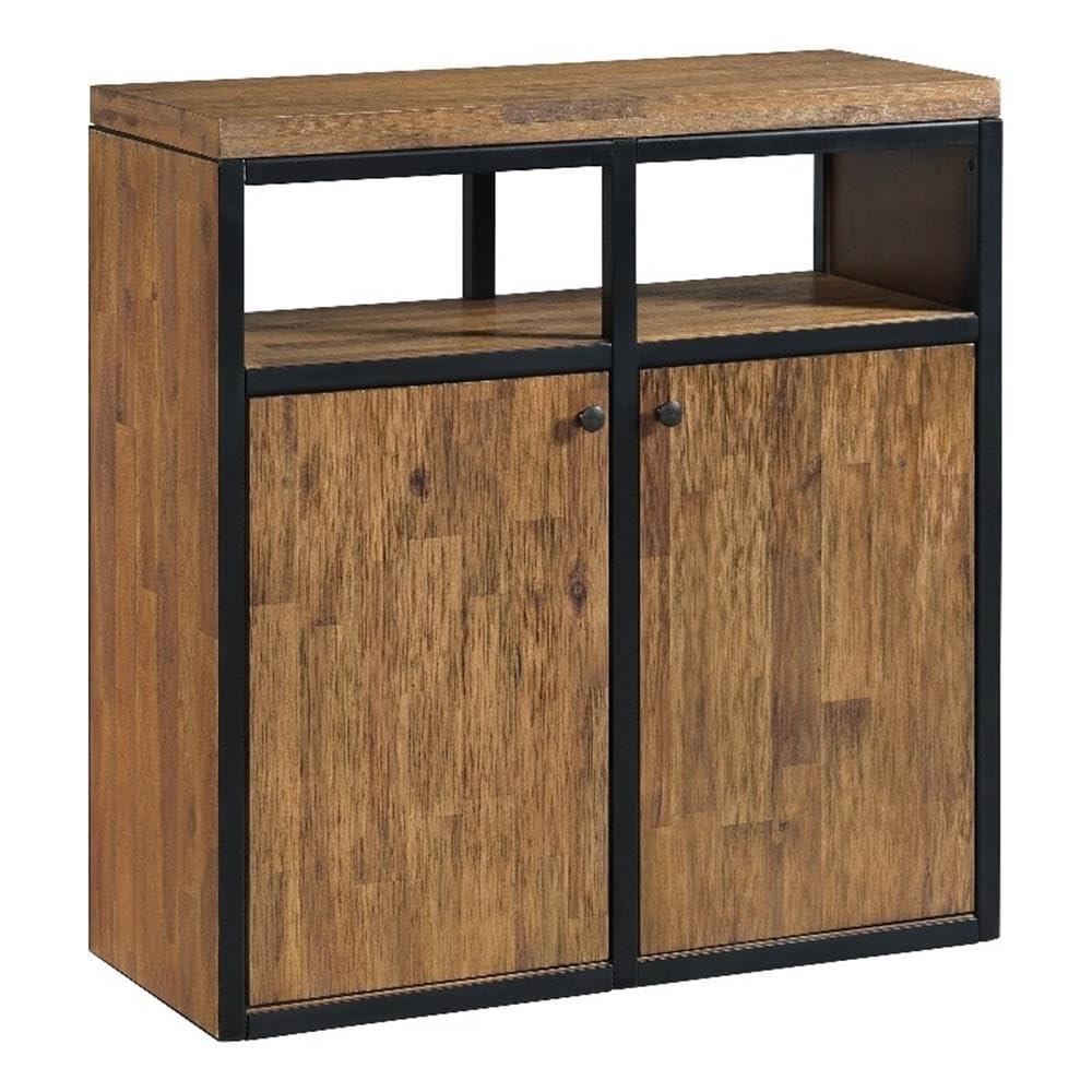 Alaterre Lloyd 31" Wide Rustic Industrial Metal Frame Shoe Storage Cabinet