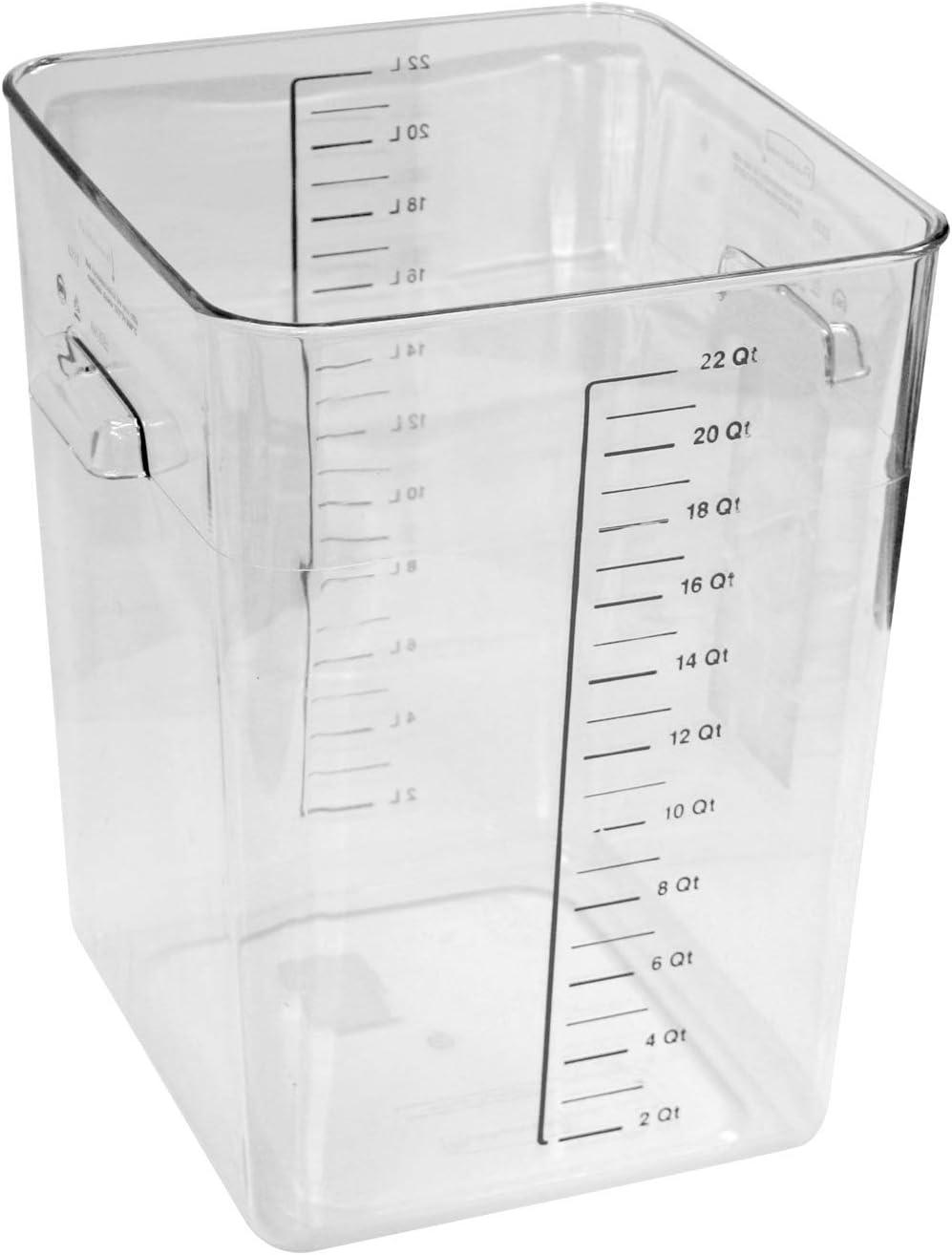 SpaceSaver Square Containers, 22 qt, 10 1/2 x 11.3 x 14.4 in, Clear