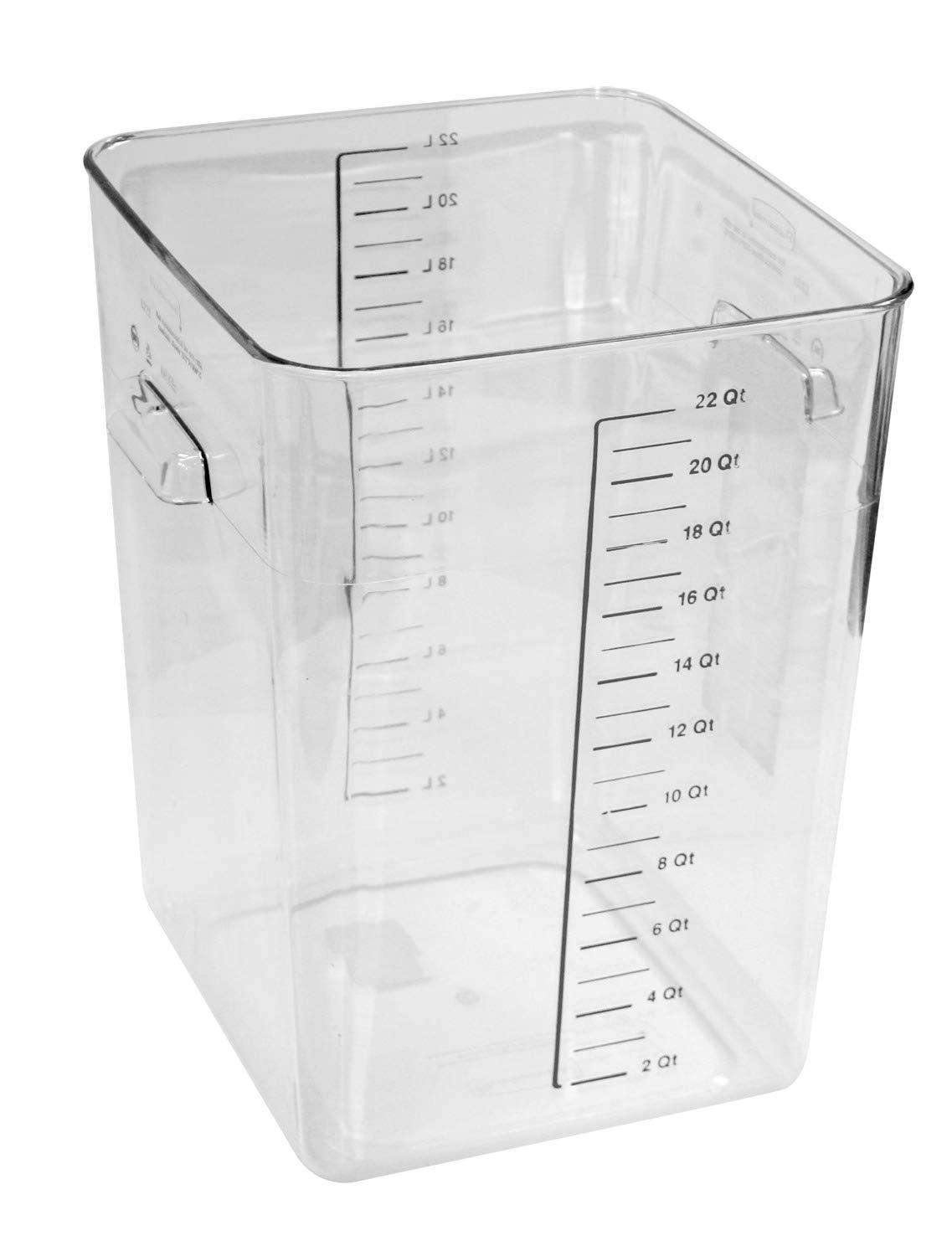 Clear 22 Quart Square Plastic Food Storage Container