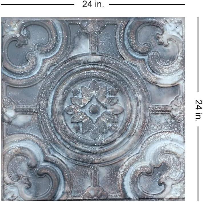 FromPlainToBeautifulInHours Classical Circles 2 Ft. x 2 Ft. Drop-In or Glue-Up PVC Ceiling Tile (Set of 10)