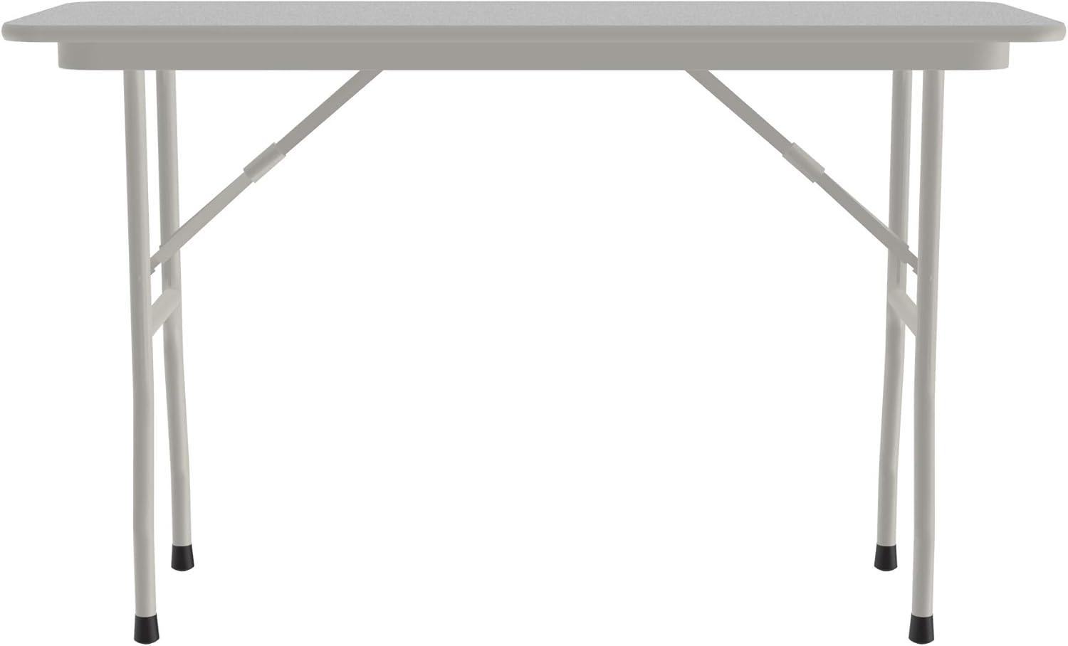 Gray Granite 18" x 48" Folding Table with Steel Legs