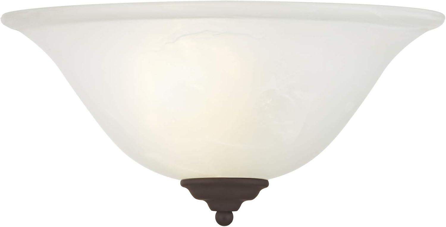 Classic Coronado Dimmable Bronze Sconce with White Alabaster Glass