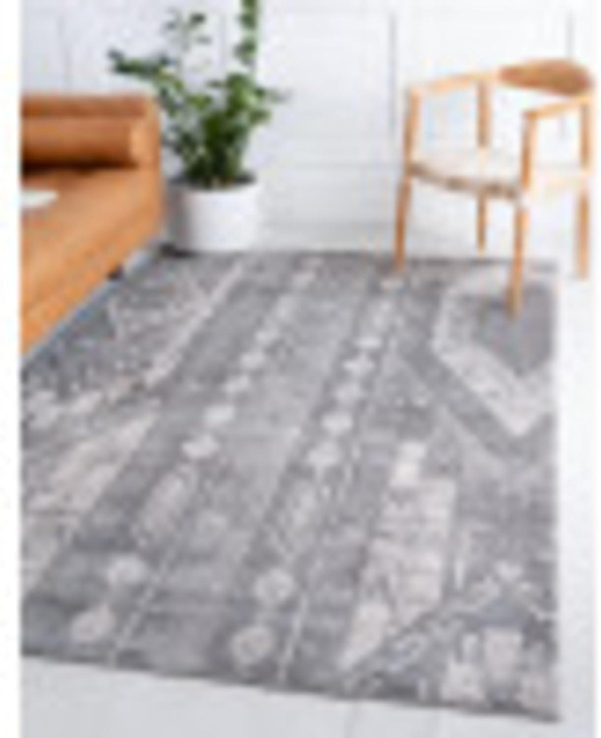 Unique Loom Portland Collection Area Rug - Orford (4' 1" x 6' 1" Rectangle Gray/Beige)