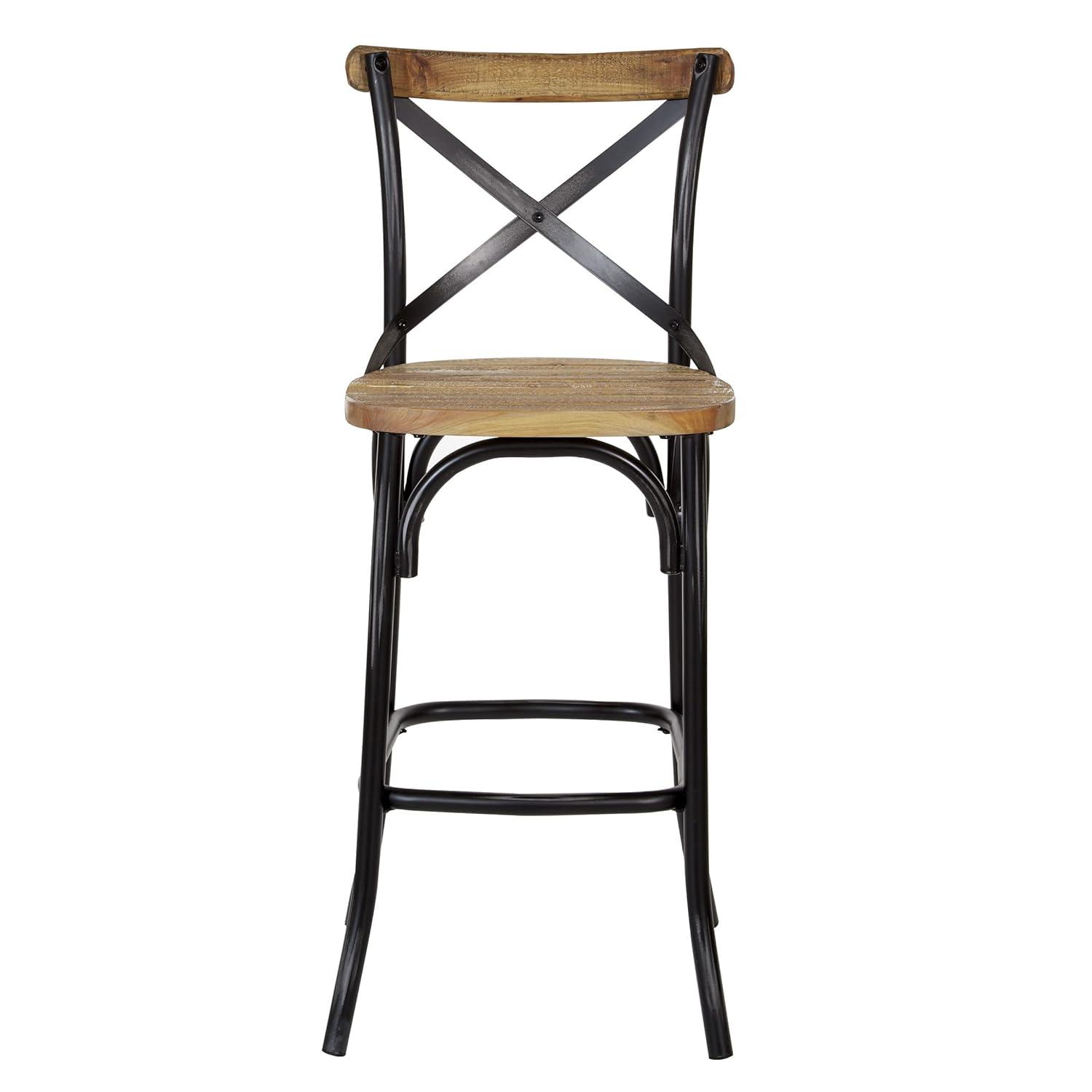 OSP Home Furnishings Somerset 30" Bar Stool with Back in Antique Black K/D