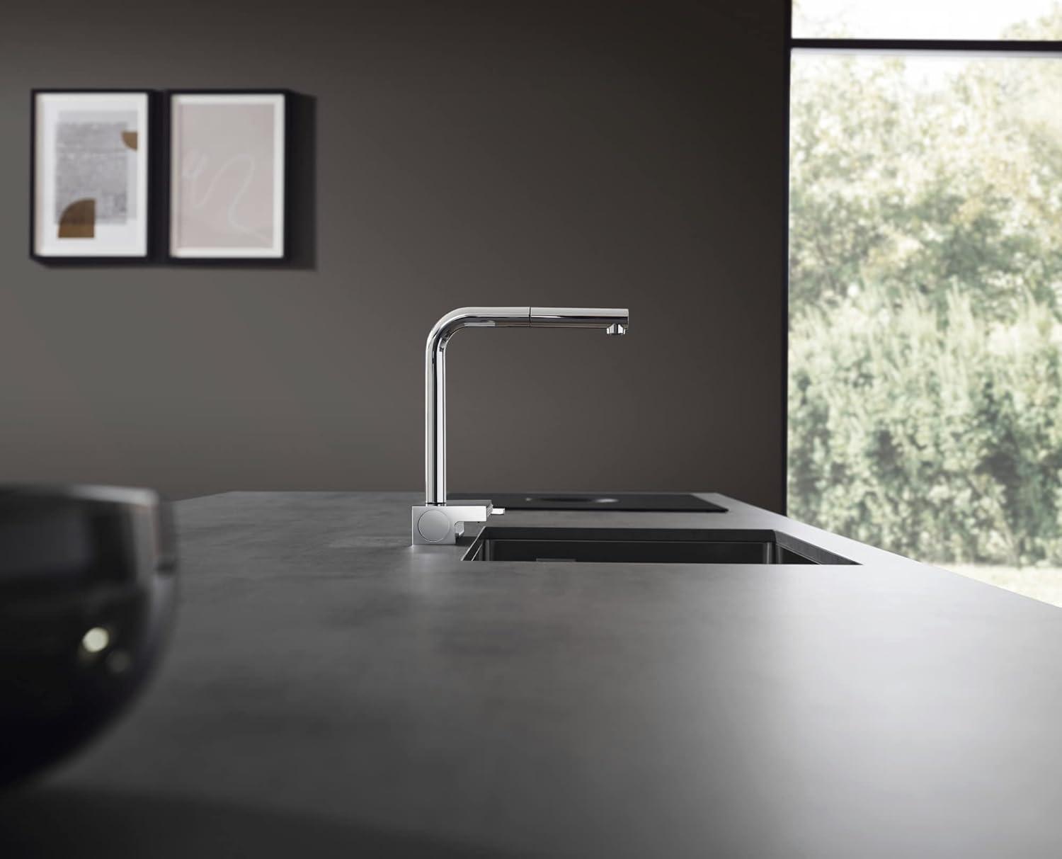 Aquno Select Kitchen Faucet with L-Shape 2-Spray Pull-Out Spout with sBox, 1.75