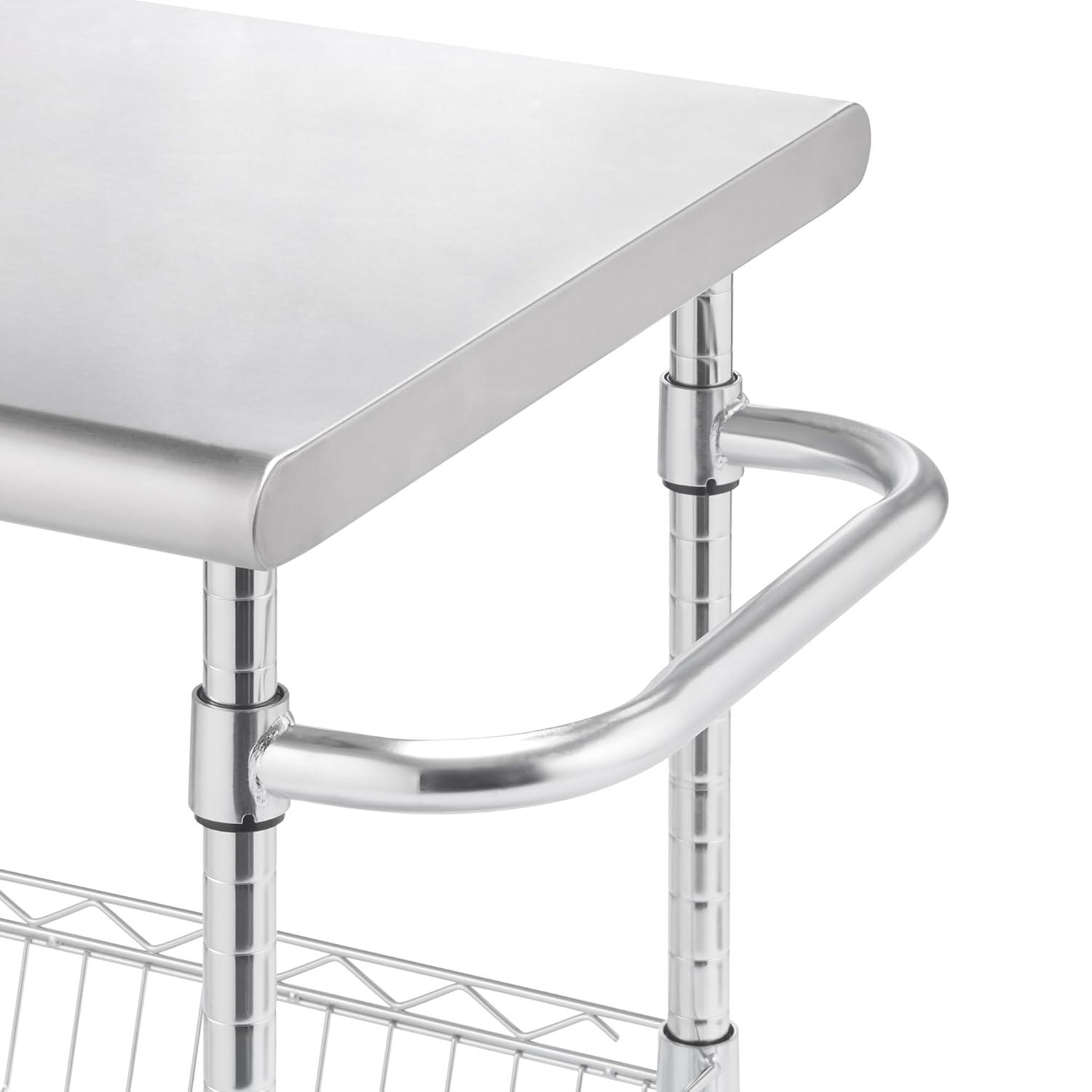 TRINITY EcoStorage® 24" Stainless Steel Kitchen Cart, NSF - Chrome