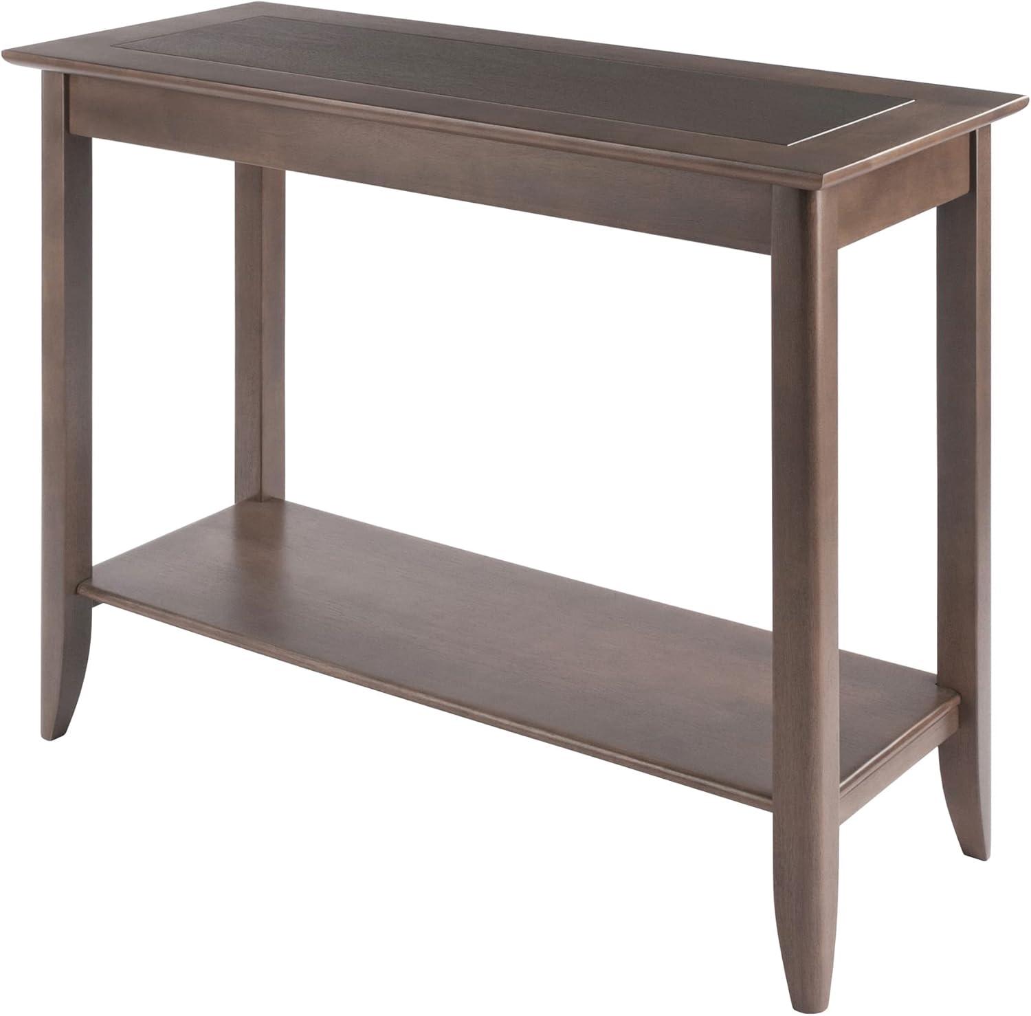 Oyster Gray Medium Wood Console Table with Storage