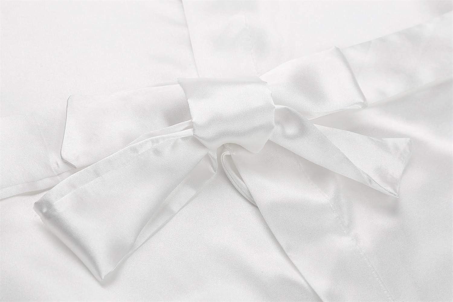 ZZwxWA Batas de Seda para Mujer con Cinturón Dama de Honor Fiesta de Boda Bata de Baño de Kimono Satinado Camisón de Media Manga Ropa de Dormir
