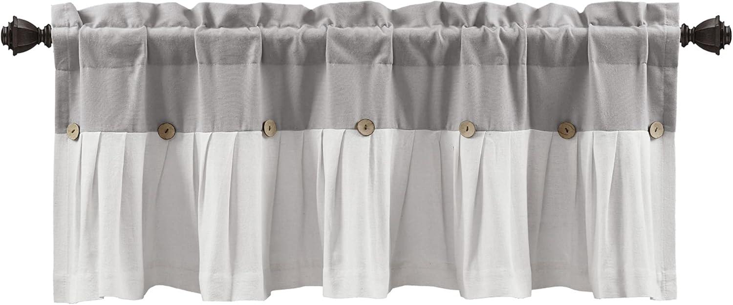 18"x52" Farmhouse Linen Button Window Valance - Lush Décor