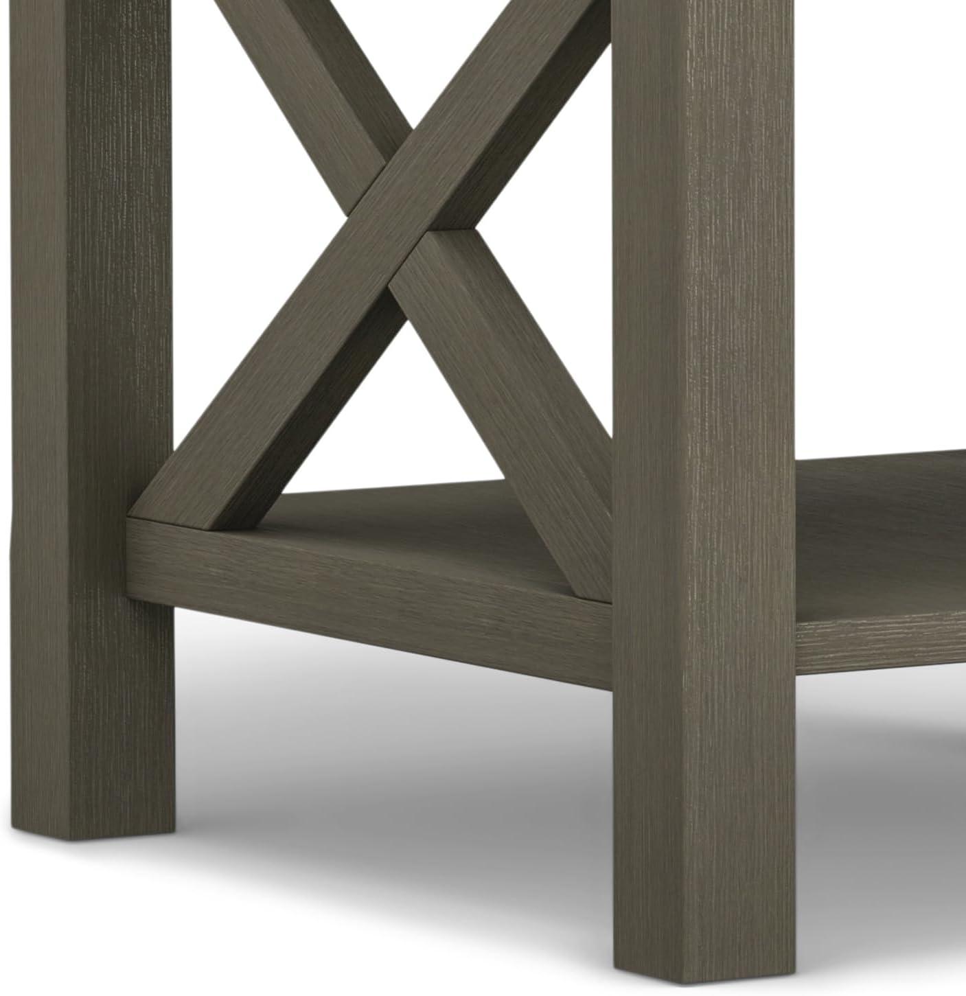 Simpli Home Kitchener Square End Table in Farmhouse Gray