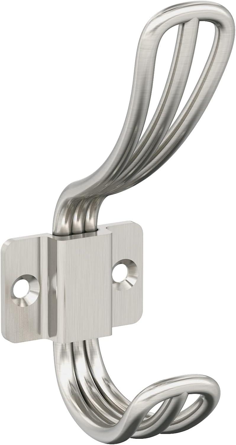 Amerock Vinland Transitional Double Prong Satin Nickel Wall Hook