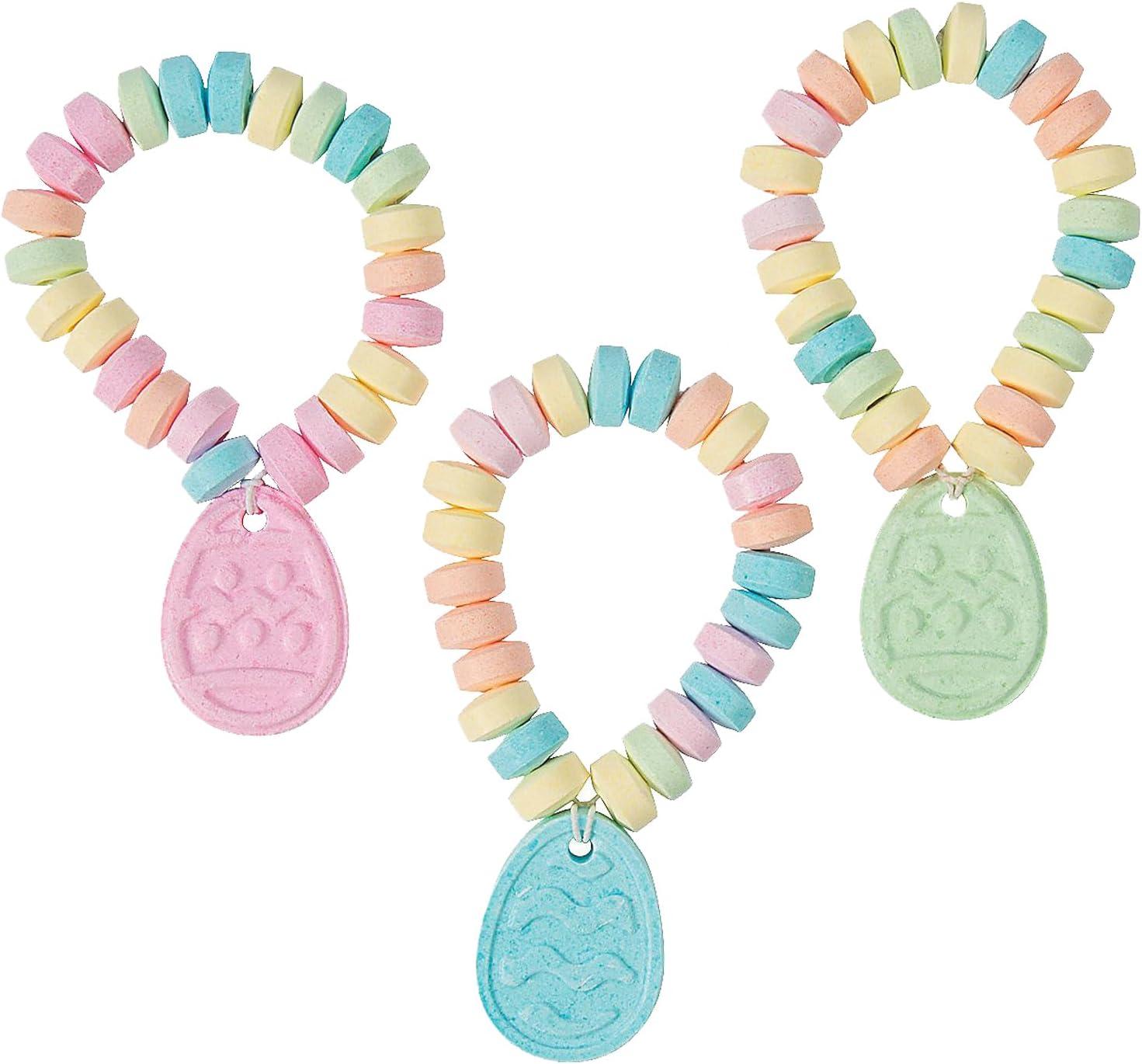 Pastel Easter Egg Candy Bracelets with Edible Charms