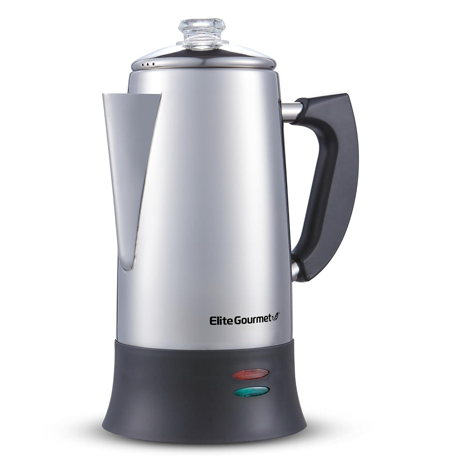 Elite Gourmet Stainless Steel 12-Cup Coffee Percolators