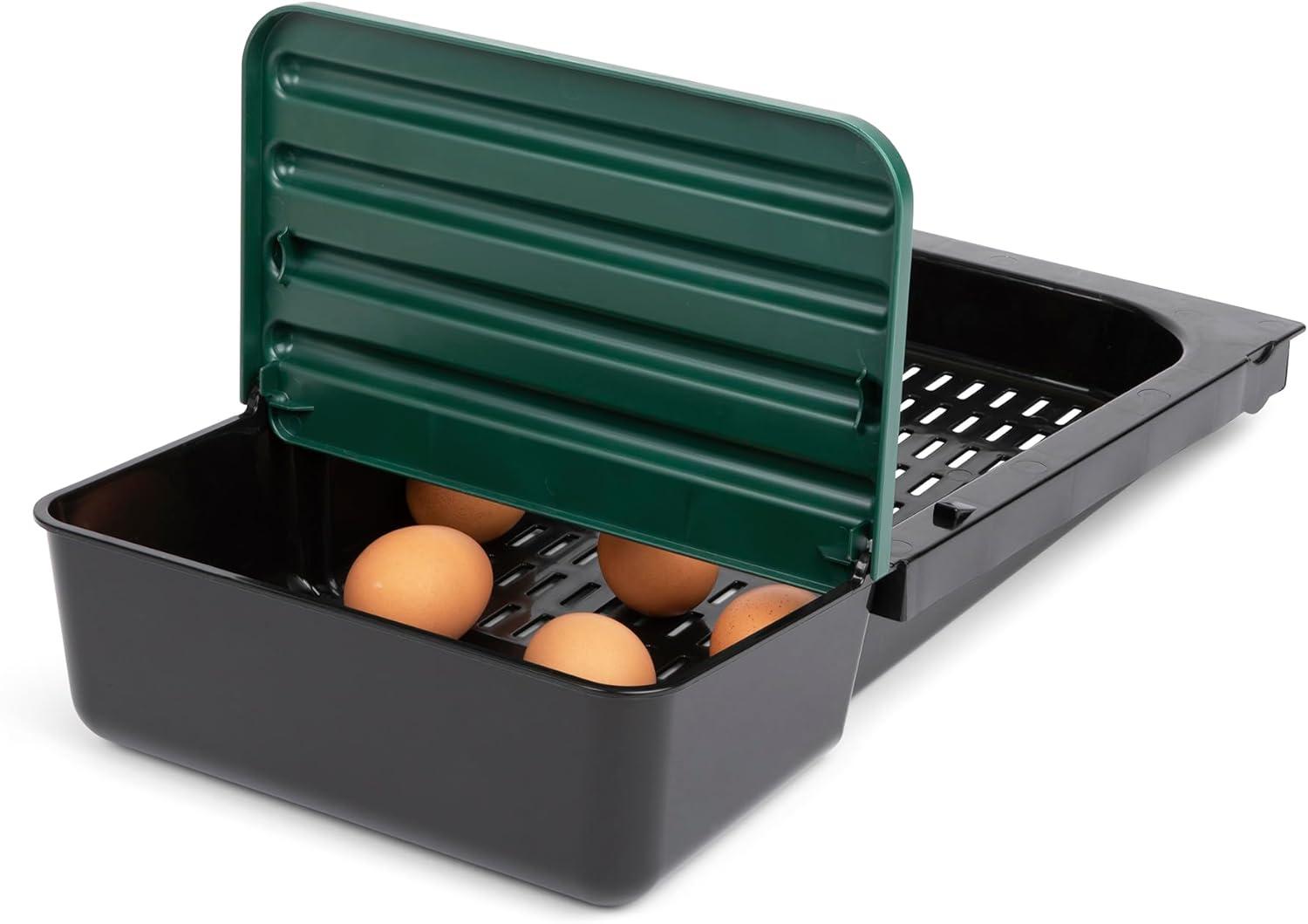 Compact Style 3 Compartment, Forward Rollout & Rollaway, Hen & Chicken Nesting Box with Protective Egg Laying Collection Lids