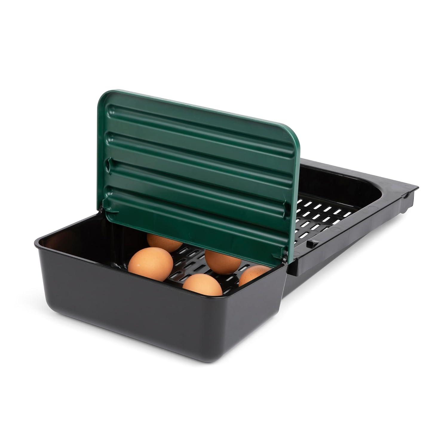 Compact Style 3 Compartment, Forward Rollout & Rollaway, Hen & Chicken Nesting Box with Protective Egg Laying Collection Lids