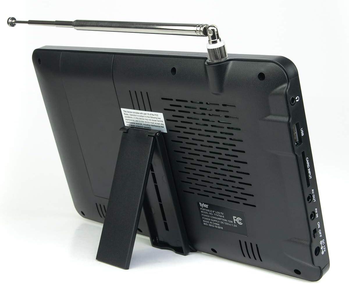 Tyler TTV704-9 Inch,  Portable Widescreen LCD TV with Detachable Antennas, USB/SD Card Slot, Built in Digital Tuner, and AV Inputs