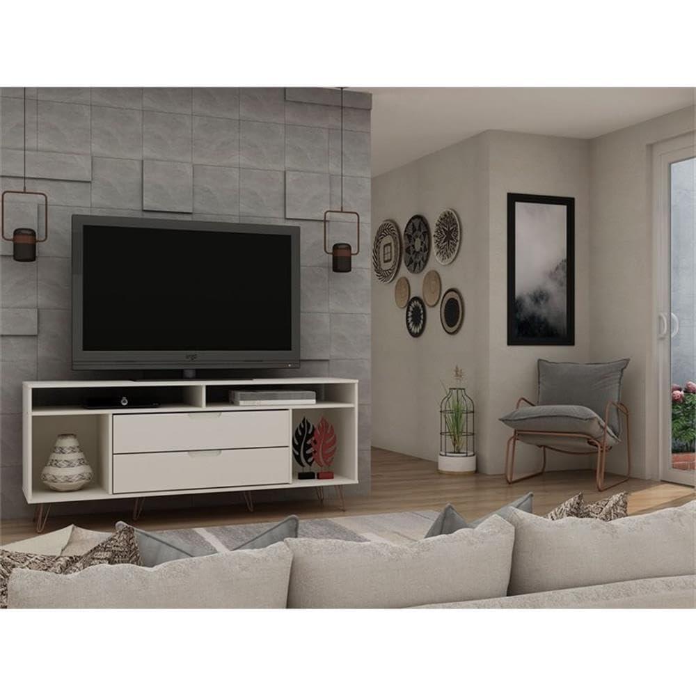 Rockefeller 62.99 TV Stand with Metal Legs and 2 Drawers