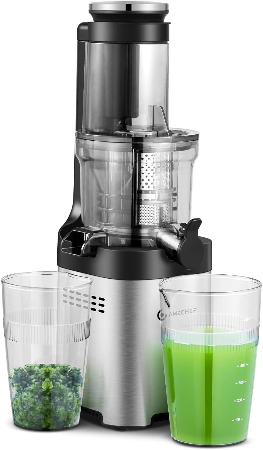 Stainless Steel Electric Cold Press Juicer with Large Feed Chute