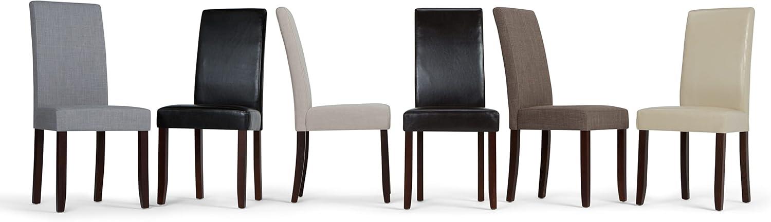 Acadian Transitional Parson Dining Chair (Set of 2) in Tanners Brown Faux Leather