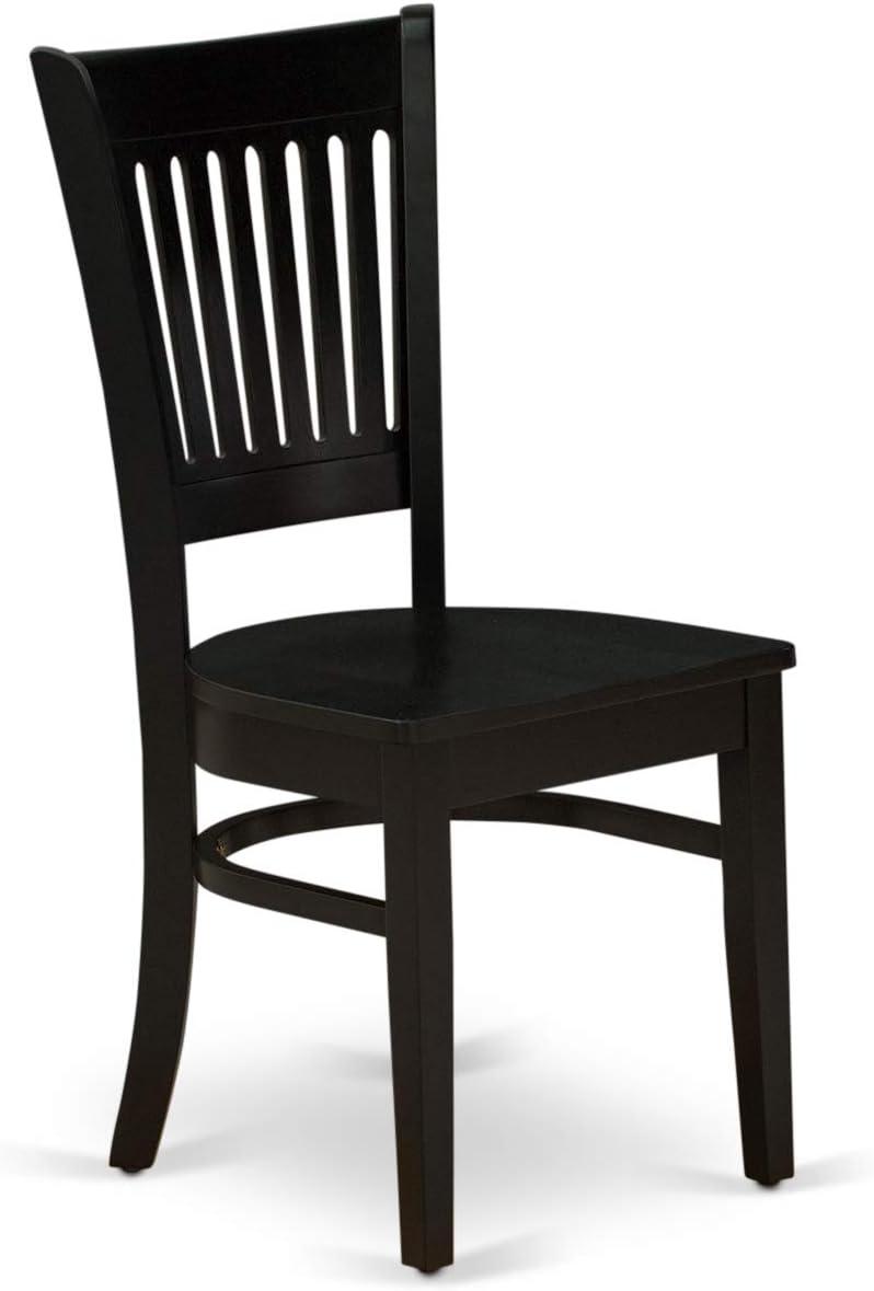 East West Furniture Antique 5-piece Dining Set with Slatted Chair Back in Black