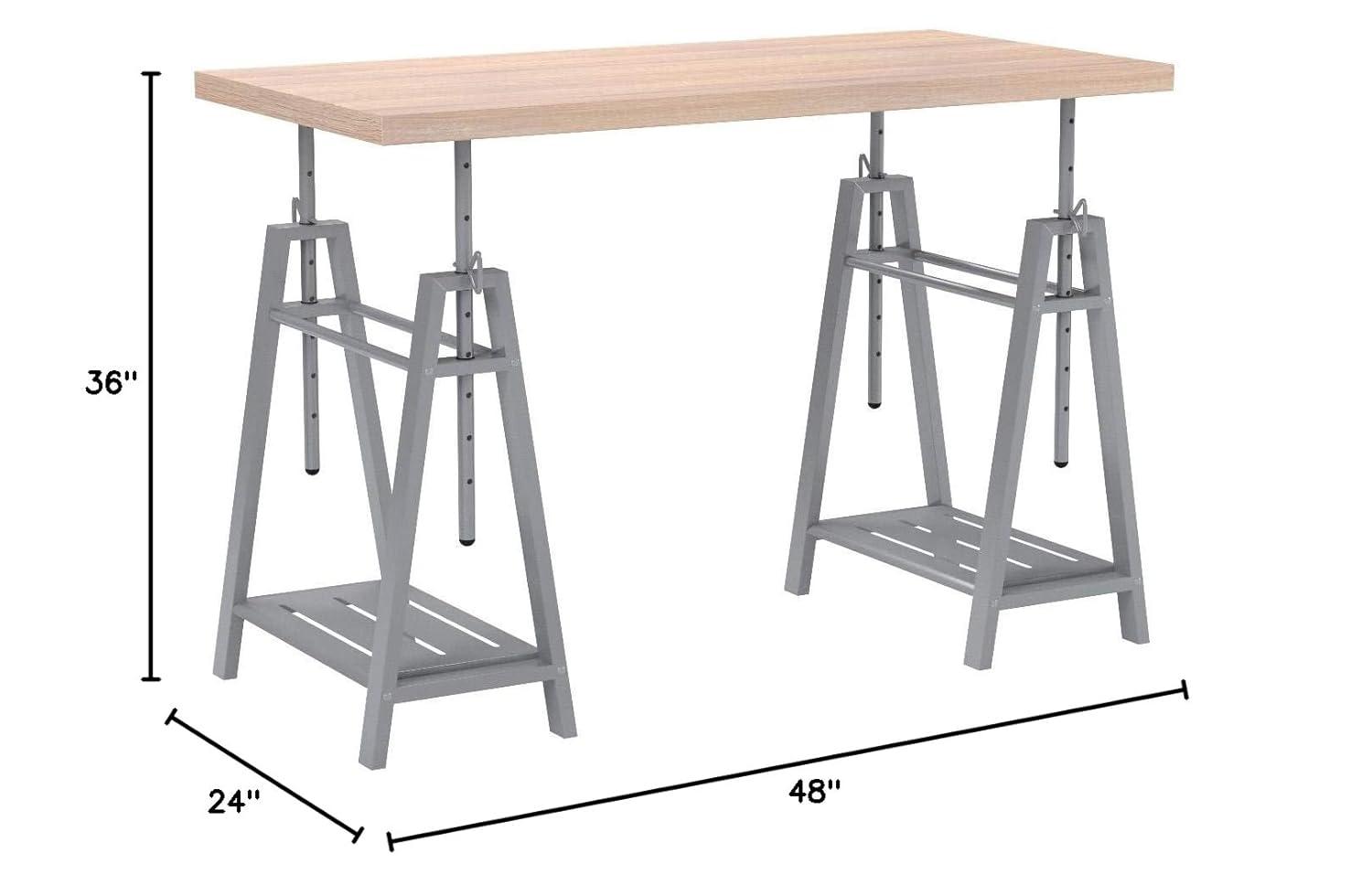 Williston Forge Cayuga Adjustable Solid Wood Top Standing Desk