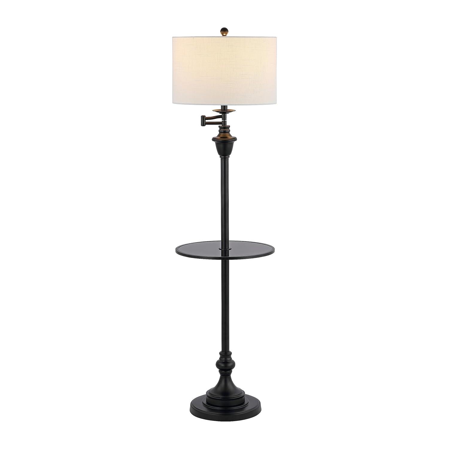 Rephen 60'' Black LED Swing Arm Floor Lamp with USB