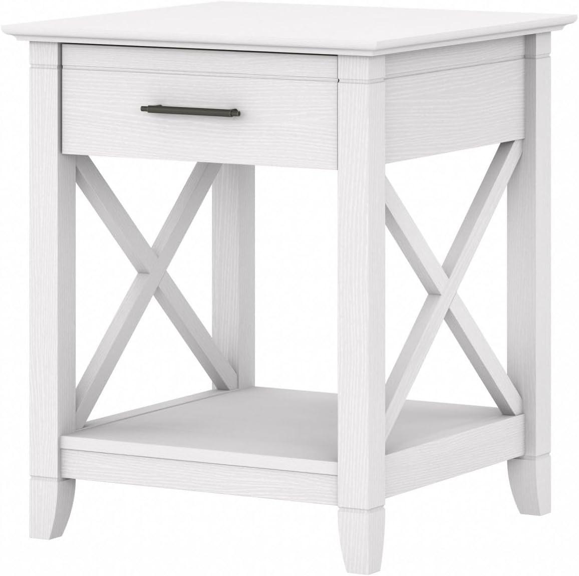 Key West End Table with Storage in Pure White Oak - Engineered Wood