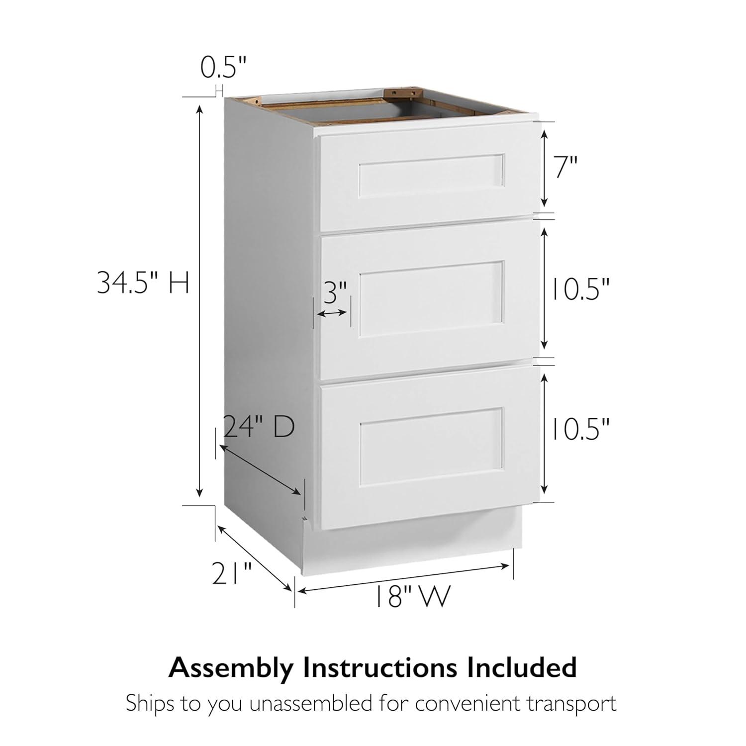 Design House Design House Brookings Unassembled Shaker Drawer Base Kitchen Cabinet