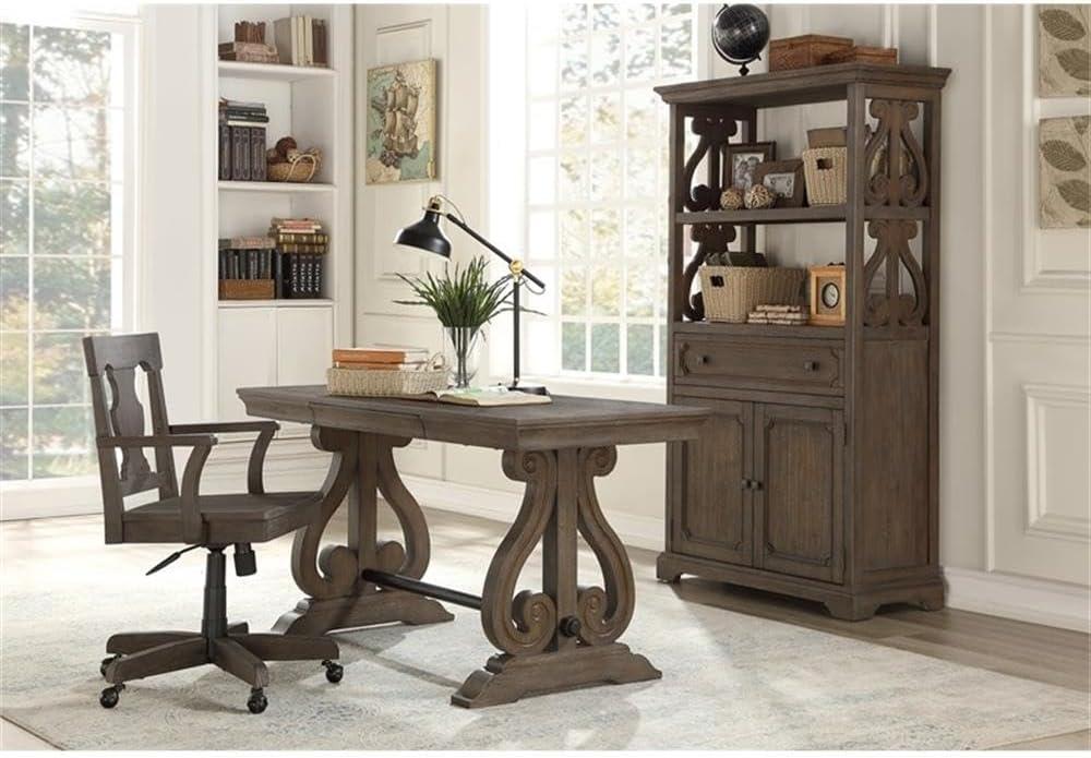 Toulon Dark Oak 60" Writing Desk with Drawer