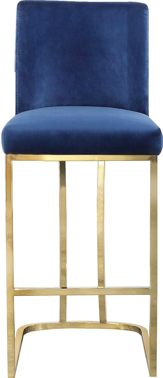 Meridian Furniture Heidi 26"H Velvet Counter Stool in Navy