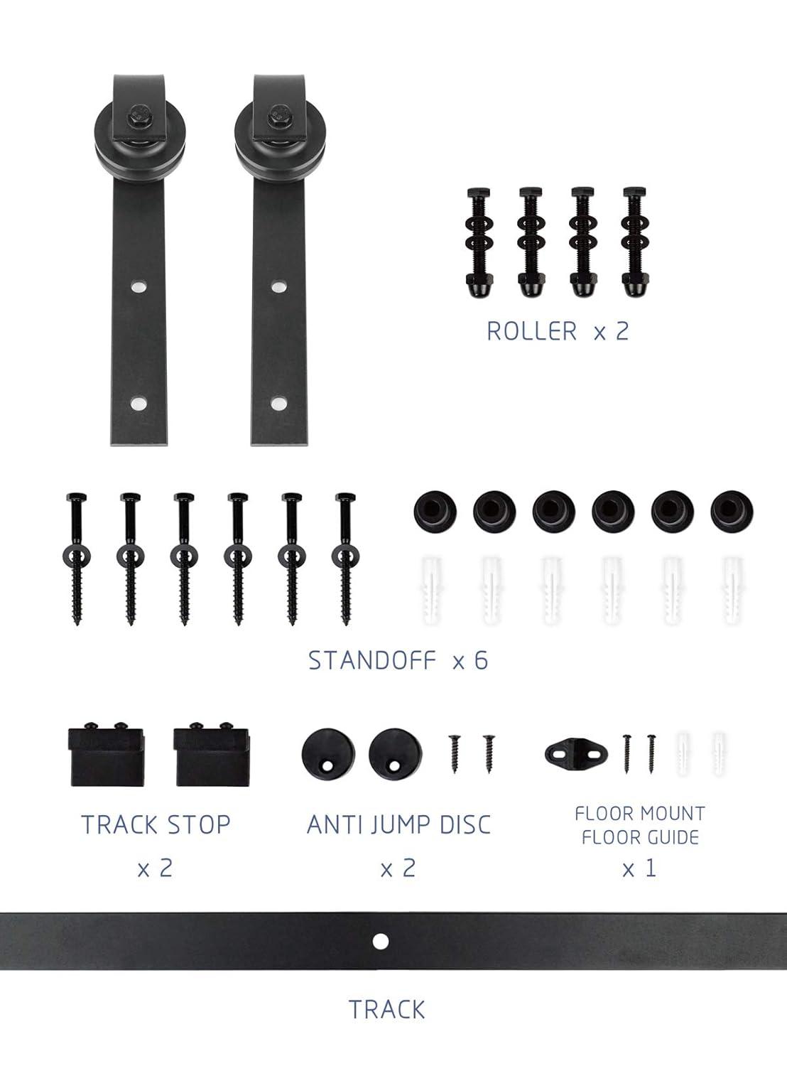 S&Z TOPHAND S&Z TOPHAND Unfinished British Brace Knotty Barn Door with Sliding Door Hardware Kit/Solid Wood/Sliding Door/Double Surfaces/A Simple Assembly is Required